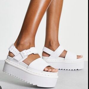 Dr. Martens White Platform Sandals Voss Hydro 9
